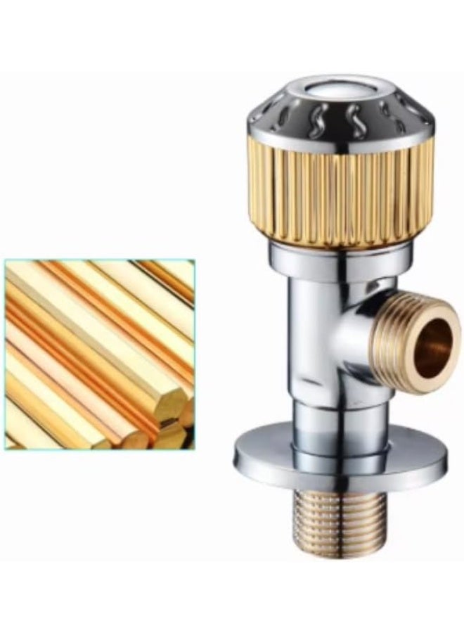 1/2" Germany Angle Valve with Golden Round Knob, Brass Plated, 168g - Durable Water Control Valve for Plumbing, Shower, and Bathroom Use - Image 2