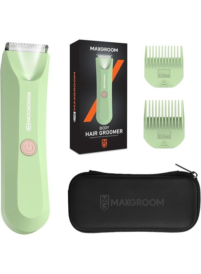 MAXGROOM Body Hair Trimmer for Men/Women, Waterproof Electric Body Groomer & Pubic Hair Razor, Replaceable Ceramic Blade Heads Ball Shaver - Image 1