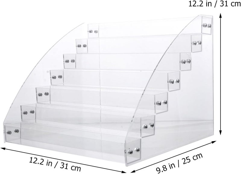 7-layer Acrylic Lipstick and Nail Polish Display Stand Organizer Rack for Cosmetic Storage and Nail Art Supplies at Home Or Salon - Image 2