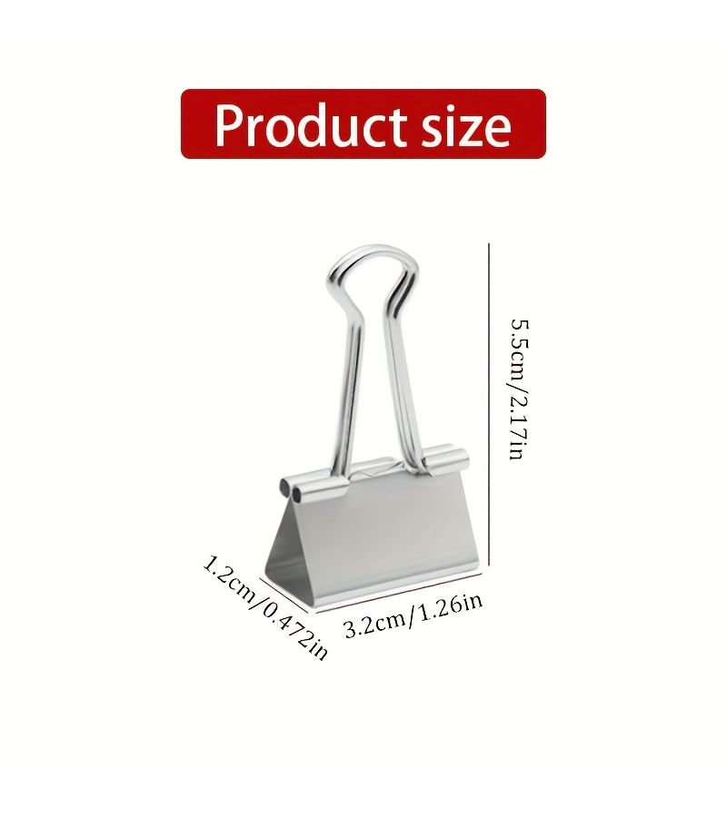Silver 3.2Cm Metal Dovetail Clips Long Tail Binder Clips For Office File Folders - Image 5