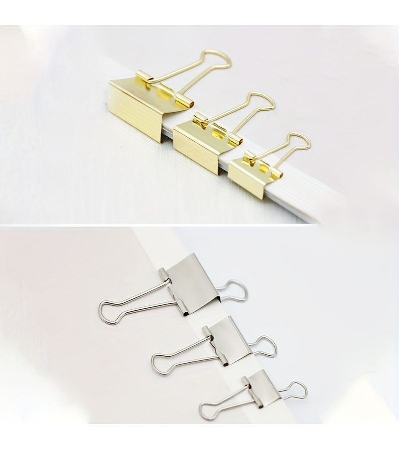 Silver 3.2Cm Metal Dovetail Clips Long Tail Binder Clips For Office File Folders - Image 3