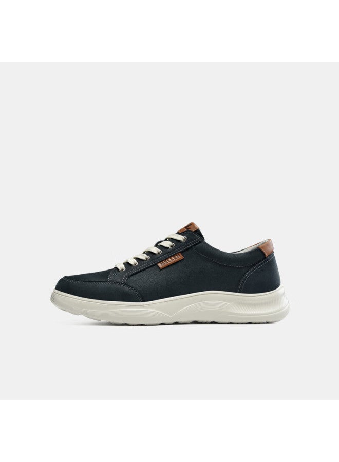 Mellen Lightweight, Fashionable, Comfortable, Durable Leather Sneakers, Casual Shoes Myd67697 Navy Blue Size 44 - Image 1