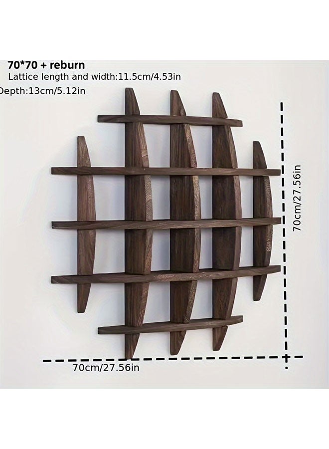 WINEENEE Premium Vintage Wooden Floating Shelf - Elegant Two-Tier Wall Display for Art, Decor, Cups & Plants in Living Room & Bedroom - Image 2