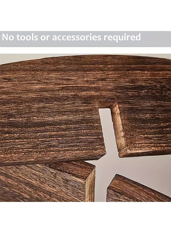 WINEENEE Premium Vintage Wooden Floating Shelf - Elegant Two-Tier Wall Display for Art, Decor, Cups & Plants in Living Room & Bedroom - Image 5