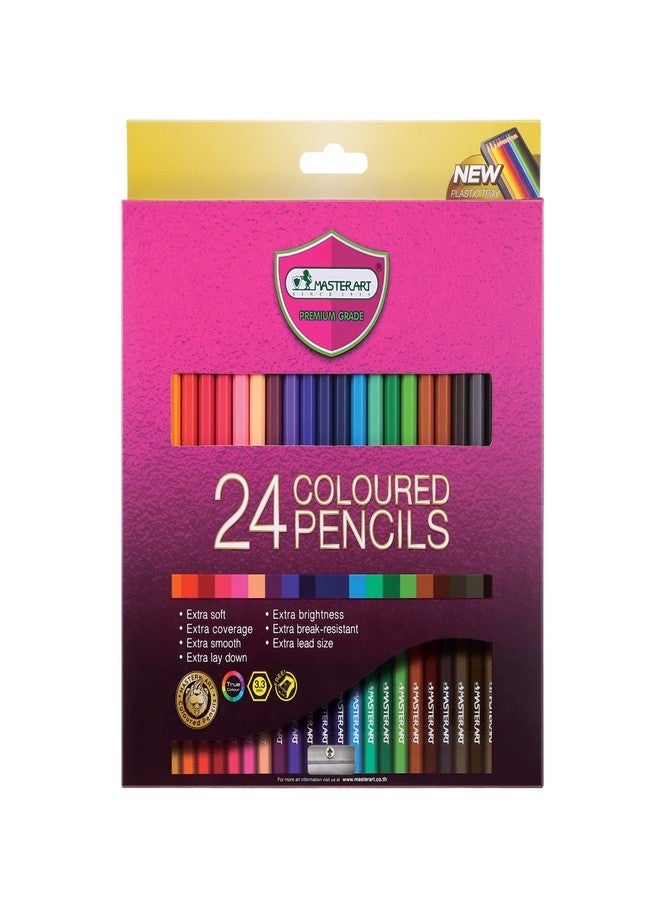 MASTERART Colored Pencils 24 Colors for Kids and Adults Coloring, Free Sharpener in the box - Image 1