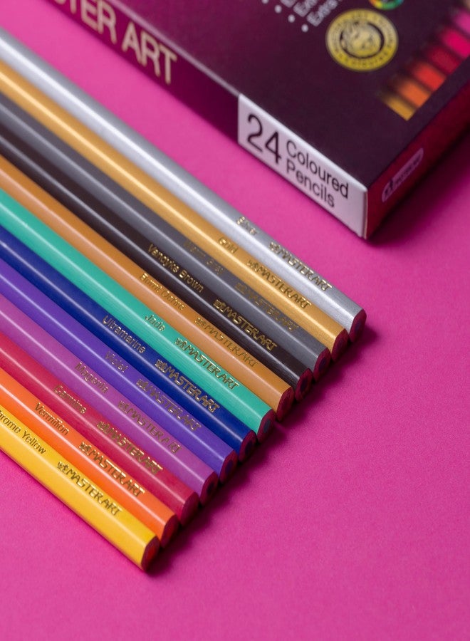 MASTERART Colored Pencils 24 Colors for Kids and Adults Coloring, Free Sharpener in the box - Image 3
