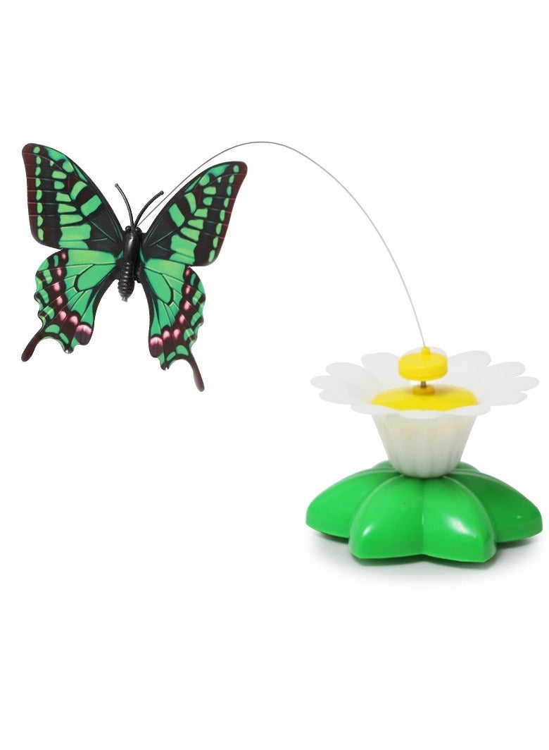 Goolsky Fun Intelligent Automatic Rotating Cat Teaser – Flying Birds & Butterflies Around Flowers, Interactive Cat Toy - Image 3