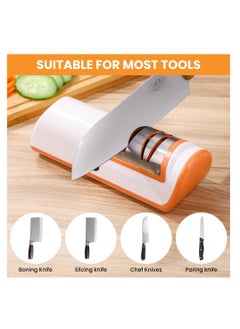 SYOSI Electric Knife Sharpener, Knife Sharpener Professional 2-Stage Black, Knife Sharpener, for a Wide Range of Kitchen Knives with Quick Sharpening and Polishing Functions, for Easy Use  - Image 4