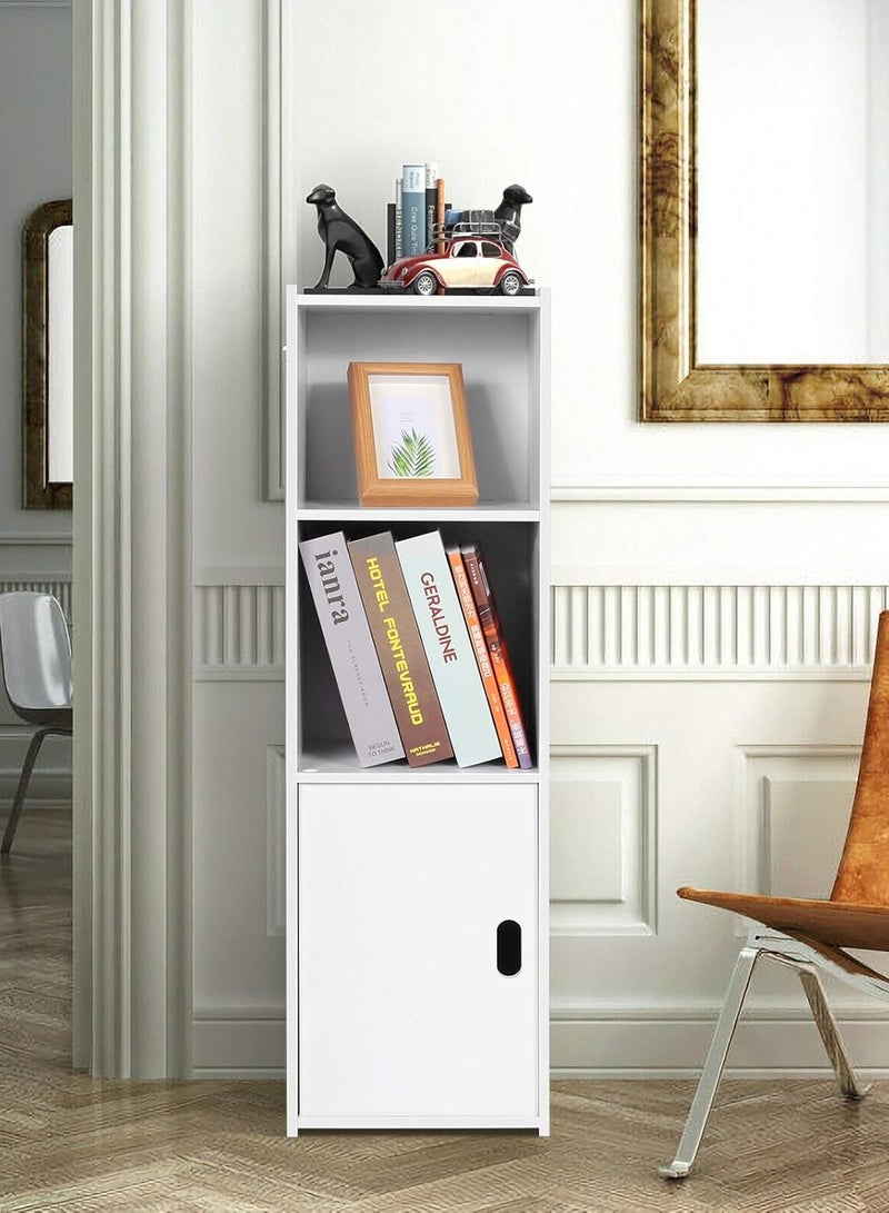 TPGP Waterproof Bathroom Floor Cabinets, Bathroom Cupboard Free Standing Cabinet Unit, Toilet Side Slim Cabinet Organizer Shelf, Home Furniture for Living Room/Bedroom/Kitchen/Office, White - PVC lightweight - Image 5