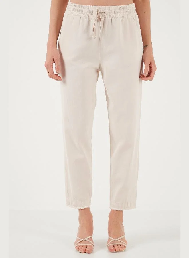 Lela Lela Cotton Regular Waist Regular Fit Straight Leg Trousers Women's PANTS 668YP42282S4