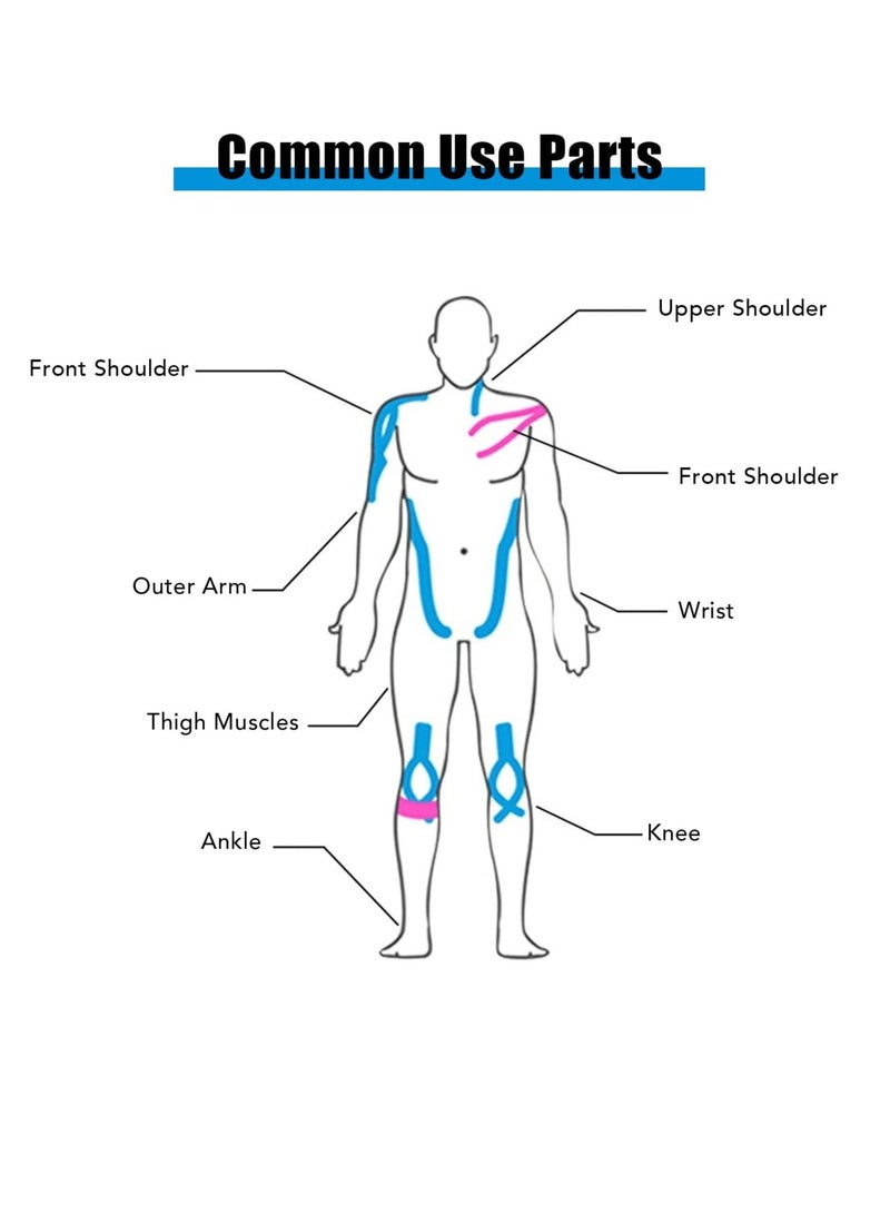 SYOSI ضمادة العضلات، شريط لاصق رياضي مقاوم للماء والعرق متعدد الوظائف وجيد التهوية ولا يترك أثراً للكتف والمعصم والكاحل والتمدد الرياضي، الرياضة، المعصم - Image 3