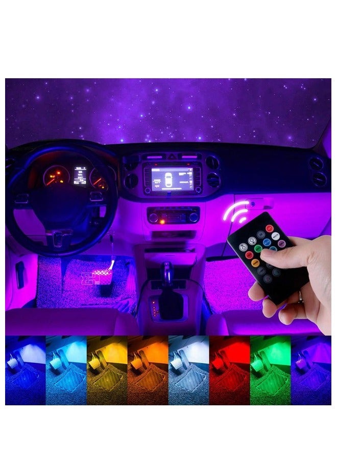 Loquat 4 LED Interior Car Lighting Strip With IR Remote Controller Multicolour Car LED Strip Light Changes With Music - Image 1