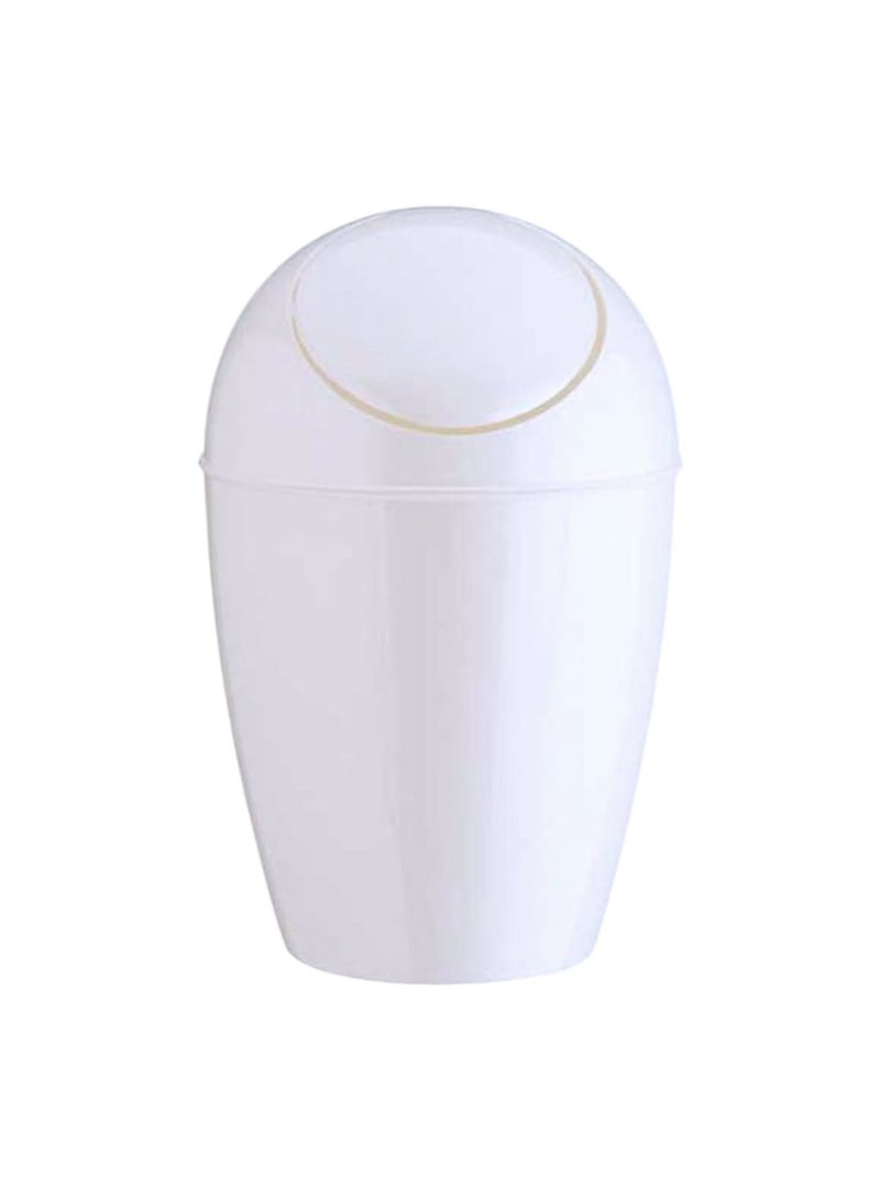 سلة مهملات مع غطاء متحرك للمكاتب والغرف، 9لتر، أبيض