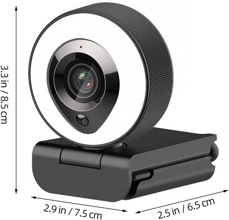 4k HD Auto-Focusing USB Webcam with Fill Light and Microphone for Video Conferencing and Live Streaming on Computer - Image 2