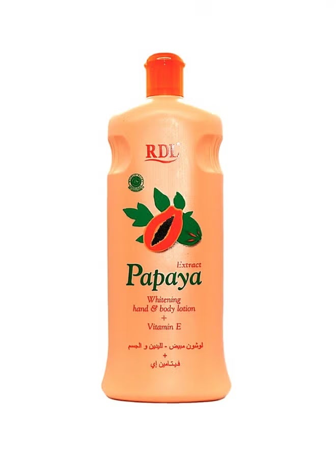 RDL Papaya Extract Whitening Hand & Body Lotion + Vitamin E 600ml - Image 3