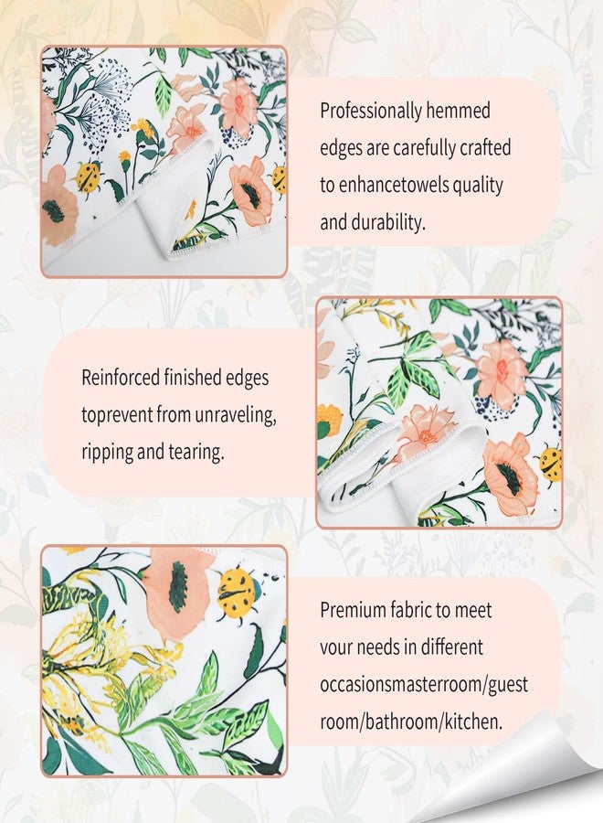 FlyingMage Microfiber Kitchen Towels, 2 Pack Wildflower Floral Hand Dish Towels Cute Dishcloths Soft Fast Drying Absorbent Housewarming Gift for Home Cooking Kitchen Bathroom Decor, Reusable Cloth Tea Towel - Image 4