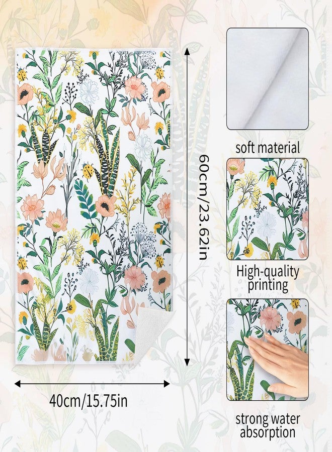 FlyingMage Microfiber Kitchen Towels, 2 Pack Wildflower Floral Hand Dish Towels Cute Dishcloths Soft Fast Drying Absorbent Housewarming Gift for Home Cooking Kitchen Bathroom Decor, Reusable Cloth Tea Towel - Image 3