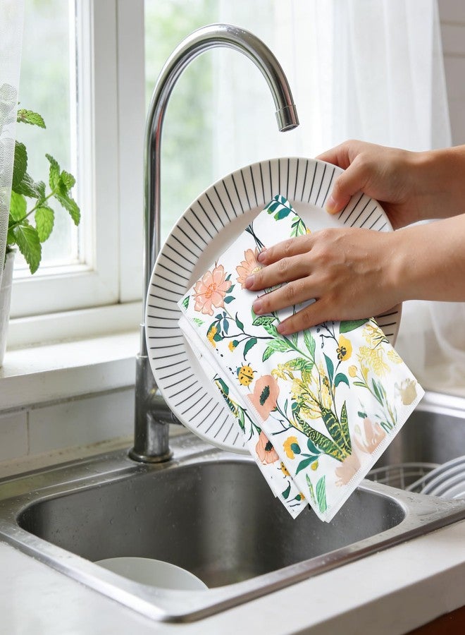FlyingMage Microfiber Kitchen Towels, 2 Pack Wildflower Floral Hand Dish Towels Cute Dishcloths Soft Fast Drying Absorbent Housewarming Gift for Home Cooking Kitchen Bathroom Decor, Reusable Cloth Tea Towel - Image 5