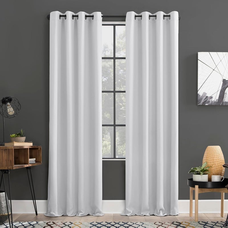 صن زيرو حزمة من 2 ألواح ستائر Soho عالية الكفاءة في استهلاك الطاقة ومانعة للضوء، مقاس 54" × 96"، لون أبيض كحلي - Image 1