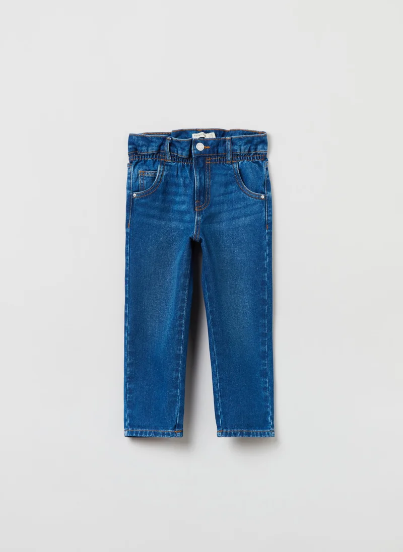 او في اس OVS Five-Pocket Paper Bag Jeans