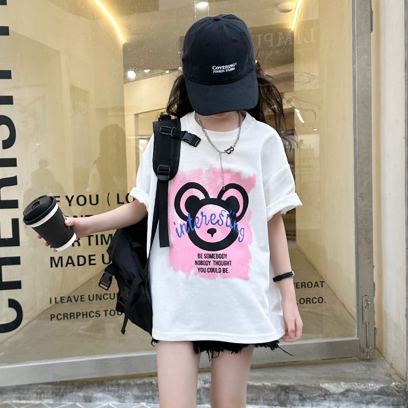 Boys And Girls Short-Sleeved Cotton T-Shirt 2024 Summer Loose Top Mid-Large Children'S Printed Children'S Half-Sleeved T-Shirt - Image 3