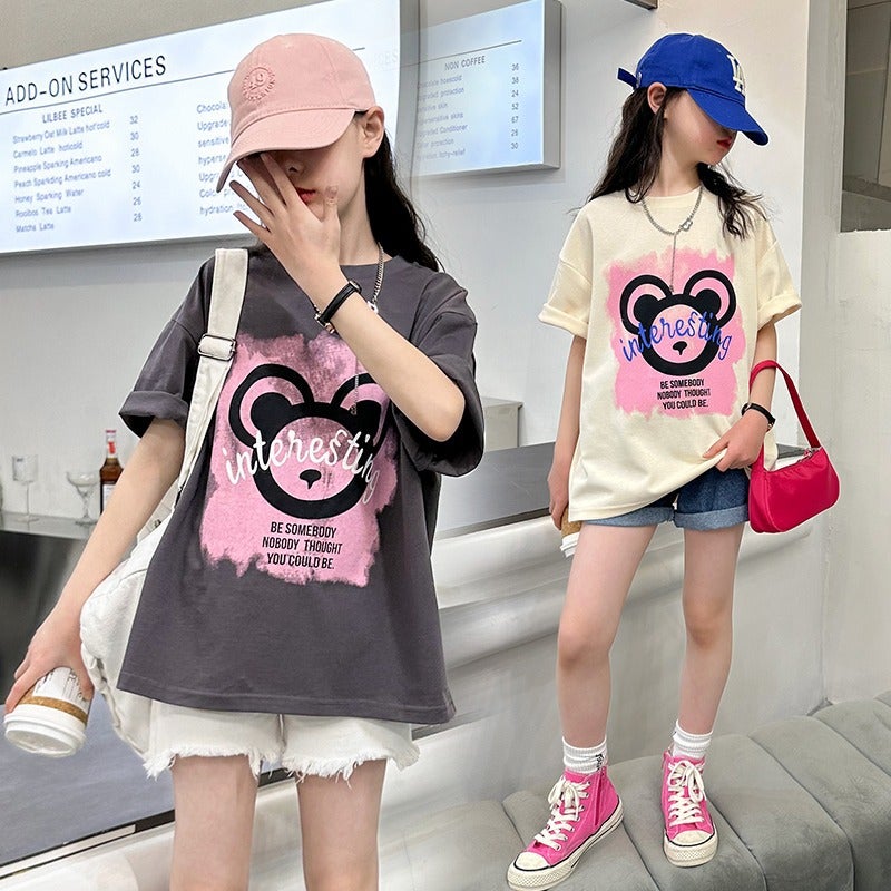 Boys And Girls Short-Sleeved Cotton T-Shirt 2024 Summer Loose Top Mid-Large Children'S Printed Children'S Half-Sleeved T-Shirt - Image 2