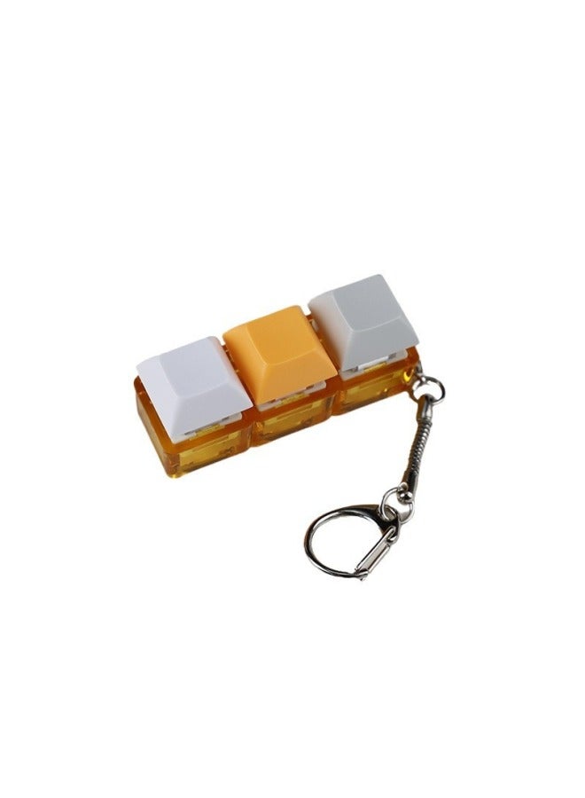 Press Transparent Candy Color 2 Holes 3 Holes 4 Holes Can Be Freely Matched With High Special Black Black Tea Green Axis Keyboard Shaft Experience Device-Color:3-hole Orange Transparent Blue Shaft Without Lamp  - Image 1