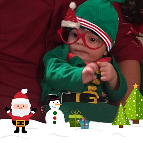 HIHA Baby-Christmas-Elf-Outfit Jumsuit for Toddler Boys Girls Christmas Clothes (green, 0-6months) - Image 2