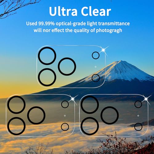 Dengduoduo 3 Pack Camera Lens Protector for iPhone 17 Pro, Tempered Glass, Ultra HD, 9H Hardness, Anti-Scratch, Case Friendly, Easy to Install [No Affect on Night Shots] - Image 3
