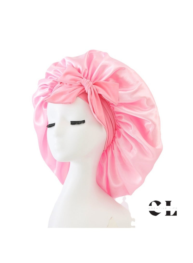 CREATIVE LIFE Satin Sleep Bonnet for Women Comfort Adjustable Tie for Secure Fit Ideal for Preserving Curly Hairstyles Overnight - Image 1