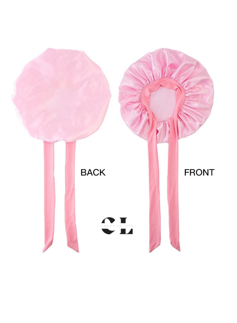 CREATIVE LIFE Satin Sleep Bonnet for Women Comfort Adjustable Tie for Secure Fit Ideal for Preserving Curly Hairstyles Overnight - Image 2