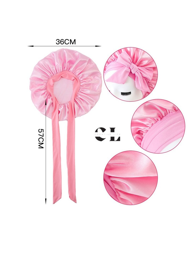 CREATIVE LIFE Satin Sleep Bonnet for Women Comfort Adjustable Tie for Secure Fit Ideal for Preserving Curly Hairstyles Overnight - Image 3