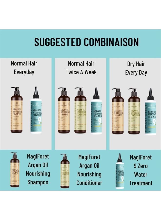 MagiForet Argan Oil Shampoo and Conditioner Set (2 x 16.9 Oz) - MagiForet Organic Shampoo & Conditioner Sulfate Free - Volumizing & Moisturizing, Gentle on Curly & Color Treated Hair,For Men & Women (cd set) - Image 5