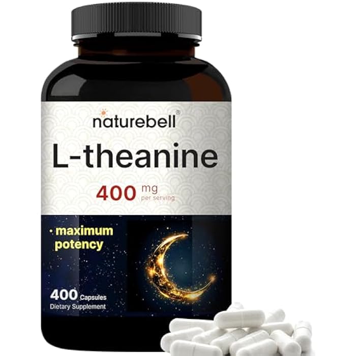 NatureBell Double Strength L Theanine 400mg, 400 Capsules | Max Potency L-Theanine Supplement for Relaxation, Sleep & Calm Support | Bioavailable Free Form | Natural Amino Acid for Women & Men | Non-GMO - Image 1