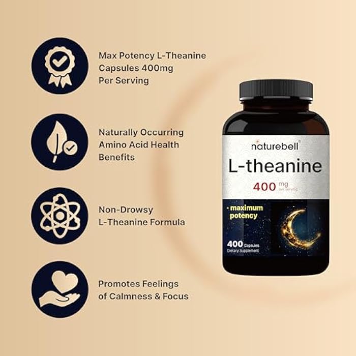NatureBell Double Strength L Theanine 400mg, 400 Capsules | Max Potency L-Theanine Supplement for Relaxation, Sleep & Calm Support | Bioavailable Free Form | Natural Amino Acid for Women & Men | Non-GMO - Image 3