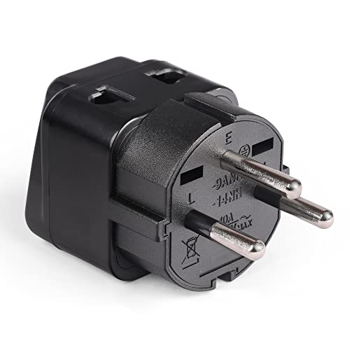 Orei India to Israel, Gaza, Palestine & More (Type H) Travel USB Adapter Plug - 2 in 1 - Ce Certified - Rohs Compliant - Black Color (Db14-Blk) - Image 2