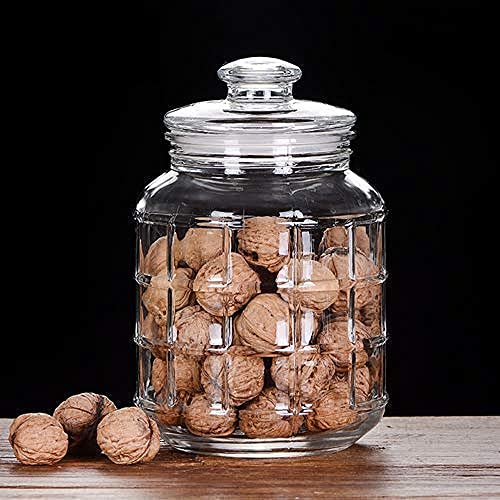 shreenath craft Glass Fruit Nut Candy Jar - 1 Piece, Clear - Image 1