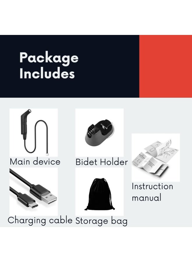 بلو فاير شطاف كهربائي محمول فاخر قابل لإعادة الشحن | شطاف يدوي مع ضغط ماء قابل للتعديل | شحن USB-C | مثالي للسفر، الحج، العمرة، التخييم والعناية الشخصية - Image 5