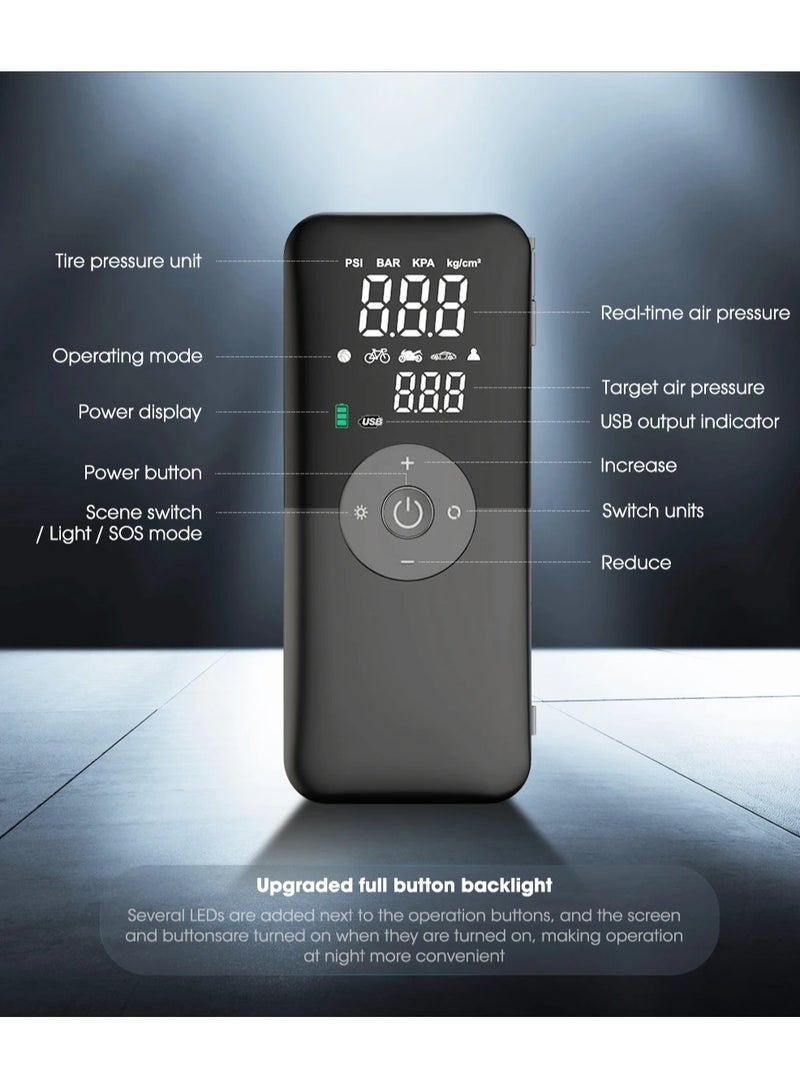 Rechargeable Air Pump Tire Inflator Portable Compressor Digital Cordless Car Tyre Inflator For Motocycle Bicycle Balls - Image 3