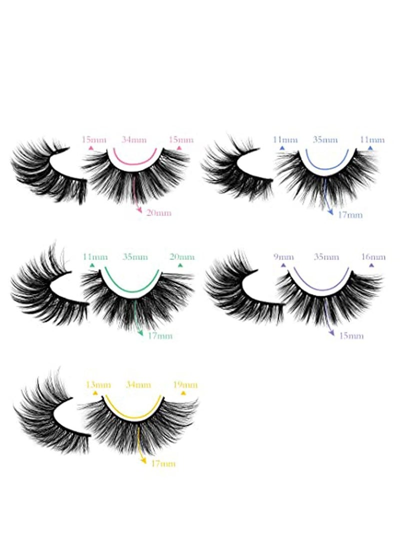 NIBEMINENT 20 Pairs False Eyelashes 3D Faux Mink Lashes Natural Look Wispy Fake 16-20MM Fluffy Volume Long Thick Pack - Image 4