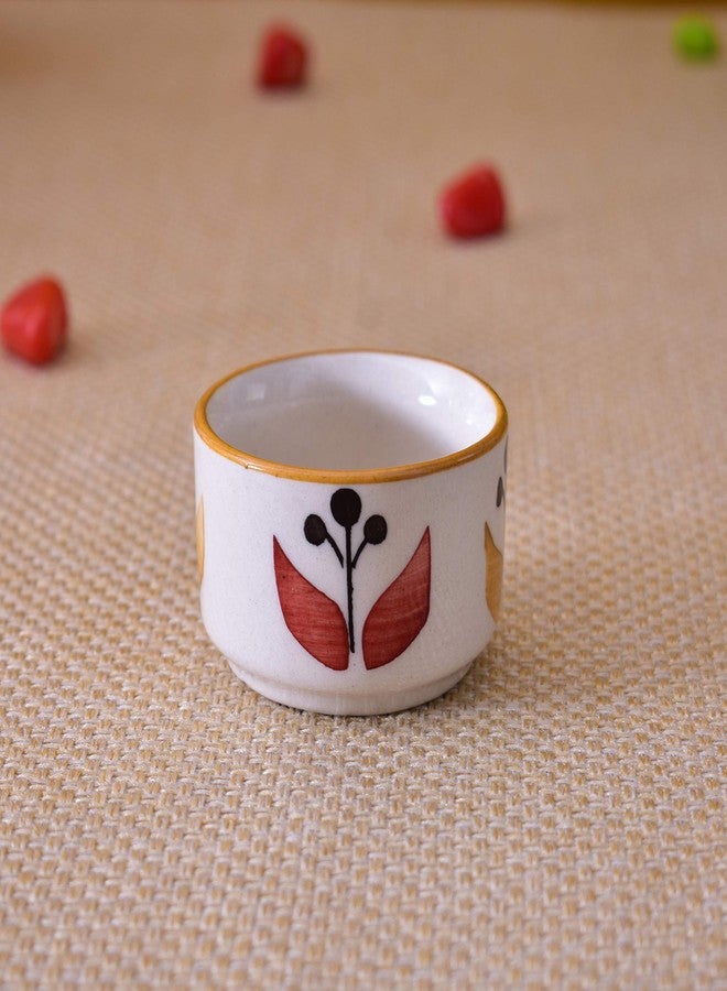 Kunhar Ceramic Sauce Holder - 56 ML, 6 Pieces, White Yellow - Image 3