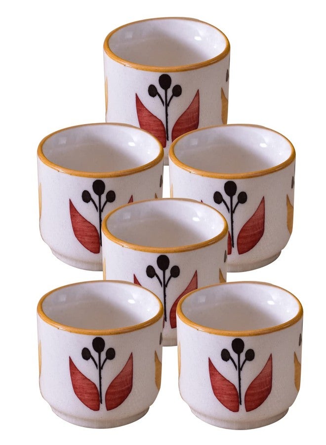 Kunhar Ceramic Sauce Holder - 56 ML, 6 Pieces, White Yellow - Image 1