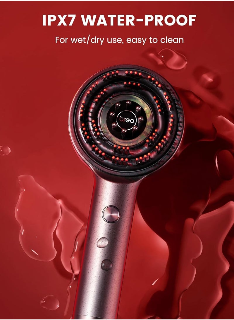 Breo Breo Scalp3 Scalp Massaging Brush, Shiatsu Hair Scalp Massager with IPX7 Waterproof, Cordless & Portable, Electric for Scalp & Hair, Head, Home Relaxation  - Image 5