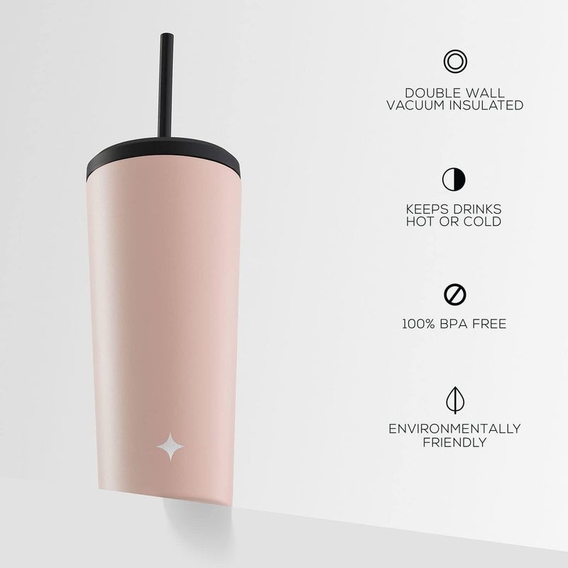 JoyJolt Triple Insulated 20oz Tumbler with Lid and Straw (2 Each) Vacuum Double Wall Stainless Steel Tumbler, Copper Lined for 12Hr Hold/Cold Drinks. Leakproof Water Bottle, Tea or Iced Coffee Cup - Image 4