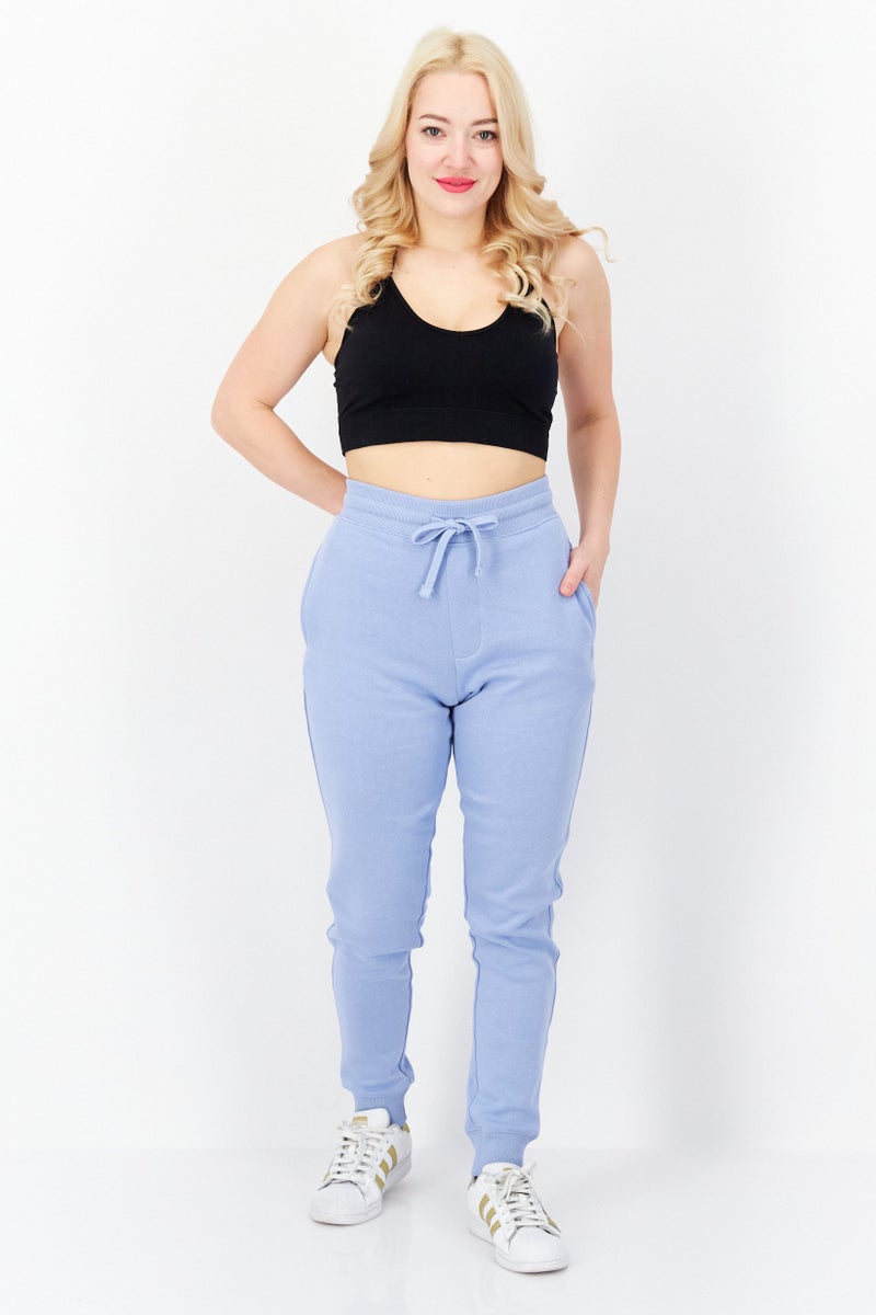 French Connection Women Regular Fit Plain Jogger Pants, Sage Blue  - Image 4