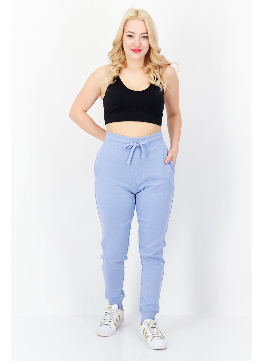 French Connection Women Regular Fit Plain Jogger Pants, Sage Blue  - Image 4