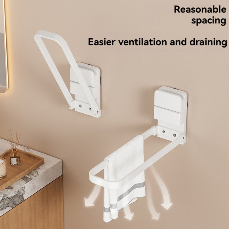 Foldable Towel Rod: Gun Gray 22.5 X 11.5 X 6.5 Cm, Effortless Space Saving - Rust Proof Durability, Suction Cup Towel Holder for Cramped Bathrooms, Compact Vanities And Small Space Dwellers - Image 5