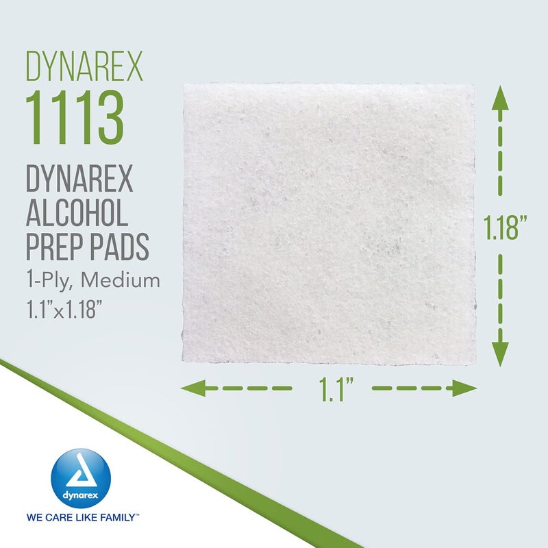 Dynarex DynaSafety Sterile Alcohol Prep Pads Medium 70 Isopropyl Alcohol Individually Wrapped Soft Cleaning Wipes 200 per Box - Image 2