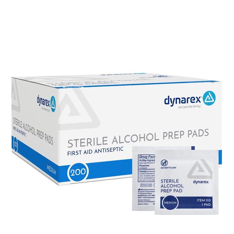 Dynarex DynaSafety Sterile Alcohol Prep Pads  Medium  70 Isopropyl Alcohol Individually Wrapped Soft Cleaning Wipes  200 per Box - Image 3