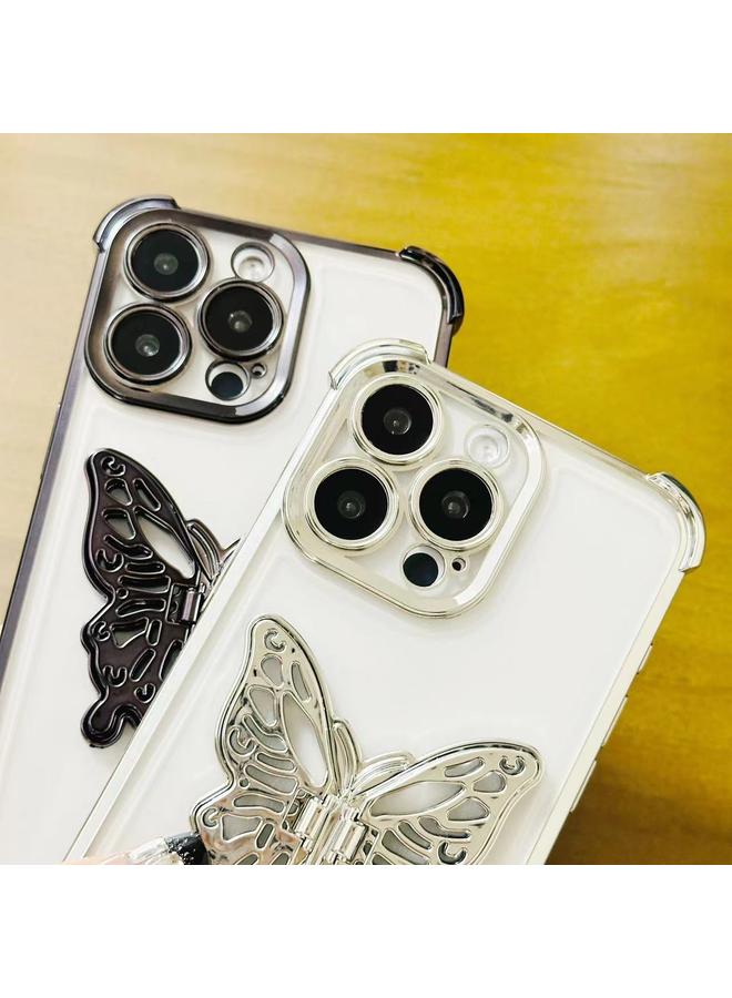 اس-توب جراب لهاتف iPhone X / XS جراب هاتف TPU مكهرب ثلاثي الأبعاد على شكل فراشة - Image 5